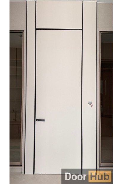 High-Pressure Laminate (HPL) Door with Royal Black Anodized Profile – Developer Supply UAE